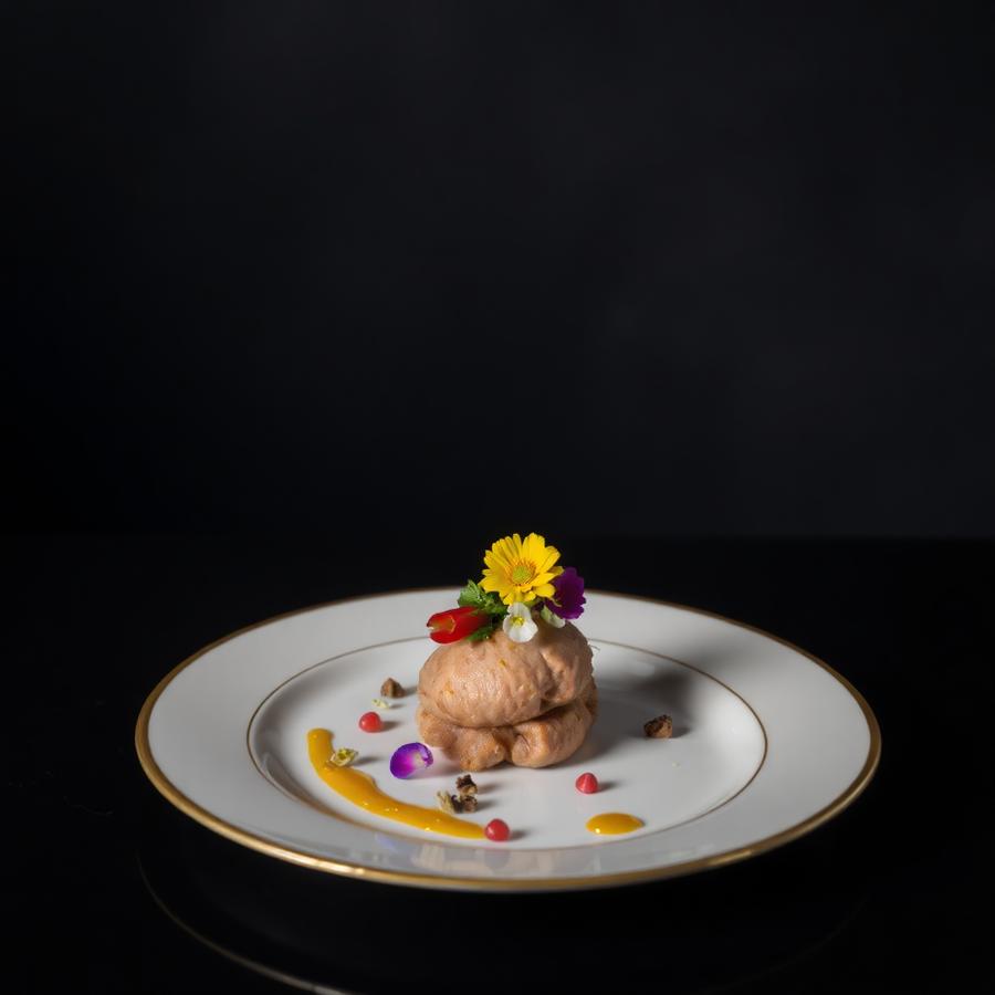 Plated gourmet dessert
